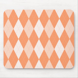 Tapis De Souris Orange Argyle Pastel Mandarine Forme de Petit Diam