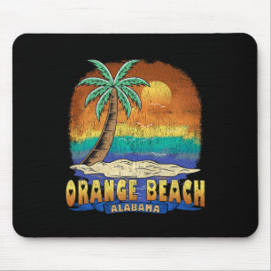 Tapis De Souris Orange Beach Alabama Souvenir Vintage désaffecté