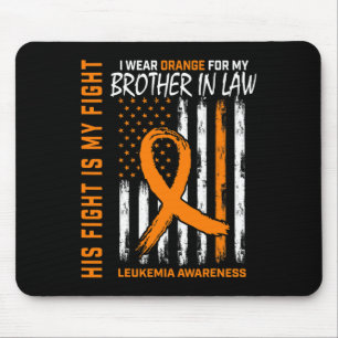 Tapis De Souris Orange Brother En Droit Leucémie Cancer Sensibilis