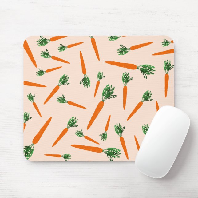Tapis De Souris Orange Carrot Pattern (Avec souris)