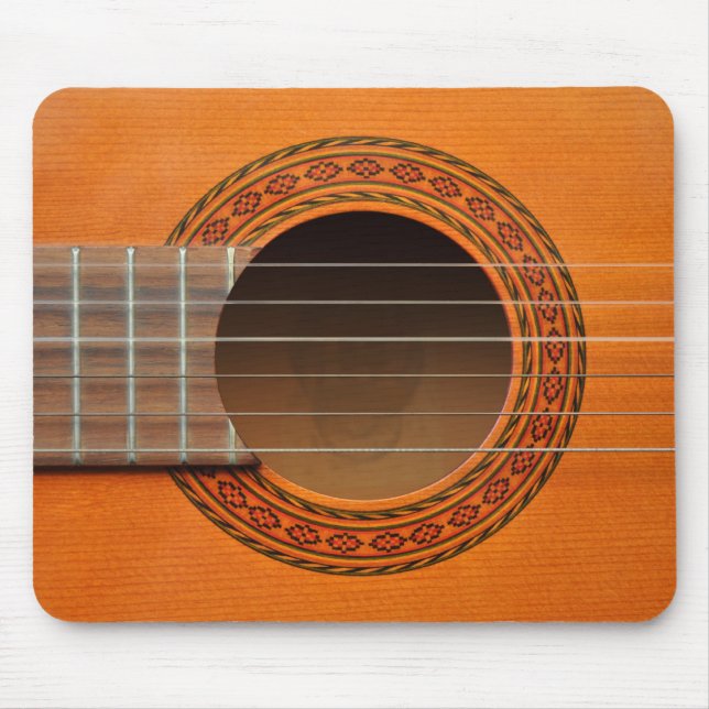 Tapis De Souris Orange classique de guitare bronzage (Devant)