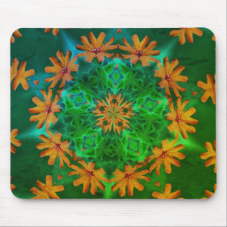 Tapis De Souris Orange Daisy Abstrait Flower Art