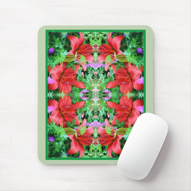 Tapis De Souris Orange Daylilies Abstrait Flower Art (Avec souris)