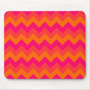 Tapis De Souris Orange et rose zigzag