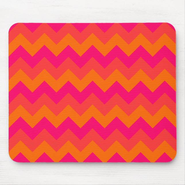 Tapis De Souris Orange et rose zigzag (Devant)
