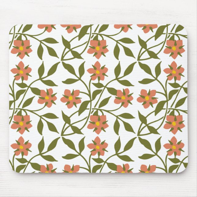 TAPIS DE SOURIS ORANGE FLEURS (Devant)