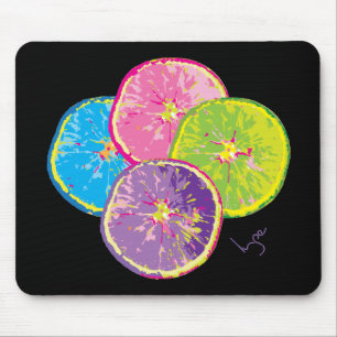 Tapis De Souris Orange Fruits Slices Pop Art