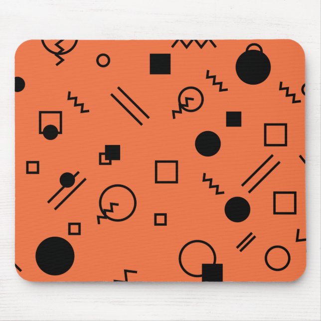 Tapis De Souris Orange, fun, trendy, geometric Memphis graphic (Devant)