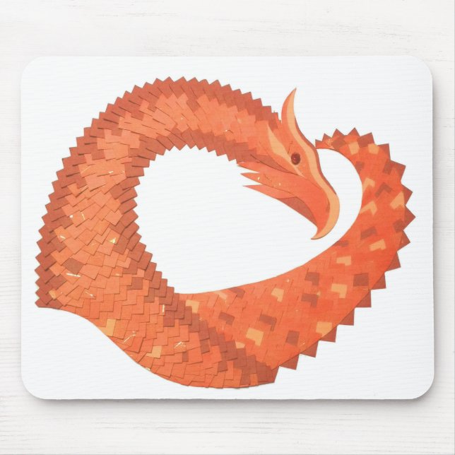 Tapis De Souris Orange heart dragon on white (Devant)