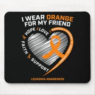Tapis De Souris Orange Leukemia Sensibilisation Ami Cadeaux Hommes