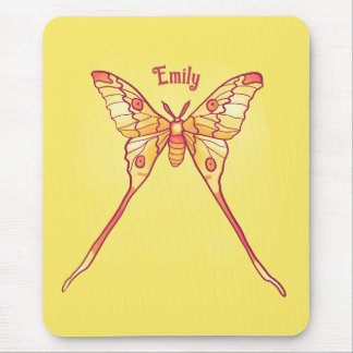 Tapis De Souris Orange Luna Moth Art - Insecte coloré Art