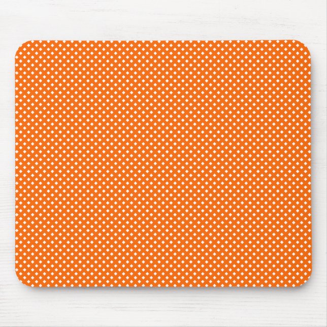 Tapis De Souris Orange nette de motif avec le blanc (Devant)