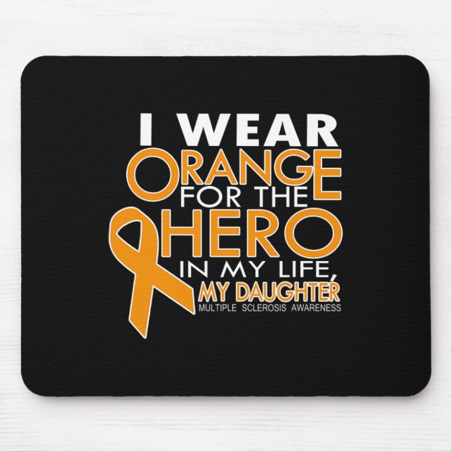 Tapis De Souris Orange Pour Ma Fille Sclérose Multiples (Devant)