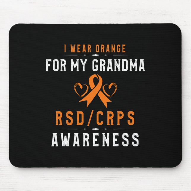 Tapis De Souris Orange Ribbon Crpsrsd Sensibilisation À Grand-Mère (Devant)