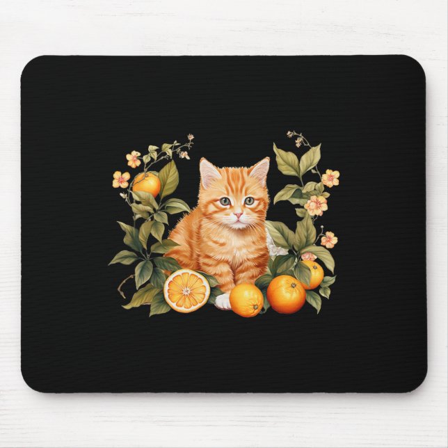 Tapis De Souris Orange Tab Funny Chat Parodie Amoureux des chats C (Devant)
