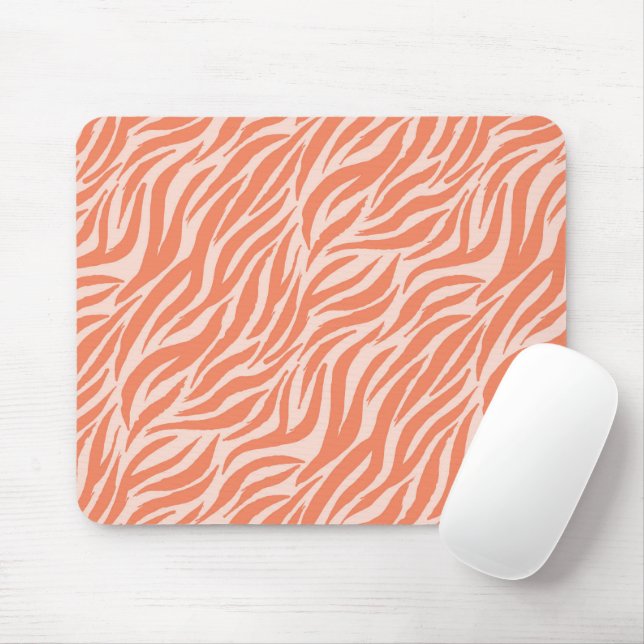 Tapis De Souris Orange Tiger Stripes Motif animal (Avec souris)
