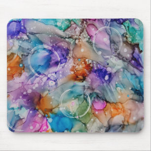 Tapis De Souris Oranger coloré, violet, rose, bleu Art abstrait