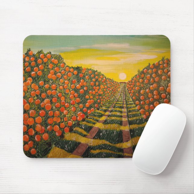 Tapis De Souris Oranges de Valence Peinture par Alfred Fox (Avec souris)