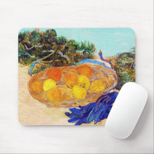 Tapis De Souris Oranges et citrons avec gants bleus, Van Gogh