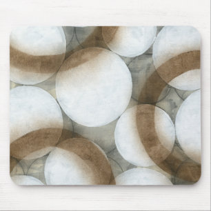 Tapis De Souris Orbes blanches et cercles Brown