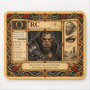 Tapis De Souris Orc, Art du Bestiaire Médiéval