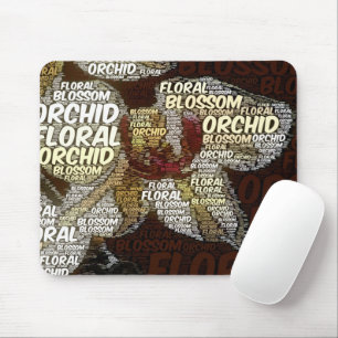 Tapis De Souris Orchidée, Florale, Typographie De Fleur Embedded P