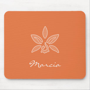 Tapis De Souris Orchidée simple et riche Fleur d'Orange