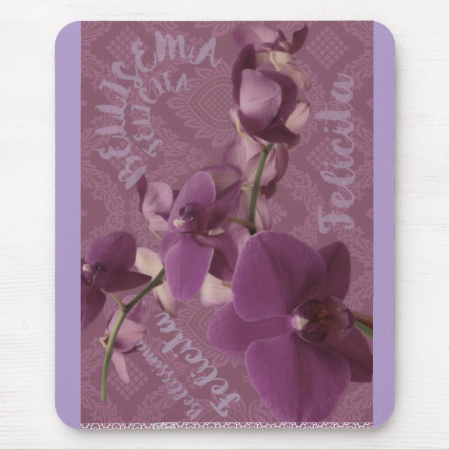 Tapis De Souris Orchidée violette vintage (Devant)