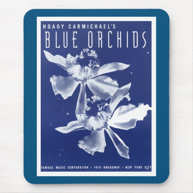 Tapis De Souris "Orchidées bleues" de Hoagy Carmichael (Devant)