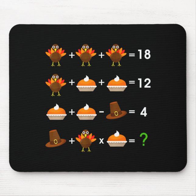 Tapis De Souris Order Of Operations Thanksgiving Quiz Funny Math T (Devant)