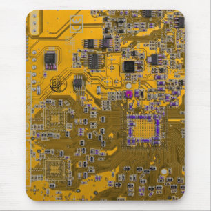 Tapis De Souris Ordinateur Geek Circuit Board Light Orange