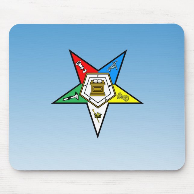 Tapis De Souris Ordre d'OES du bleu oriental d'étoile (Devant)