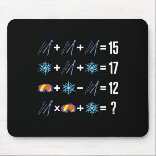 Tapis De Souris Ordre Mathématique De L'Opération Ski Neige Flakes