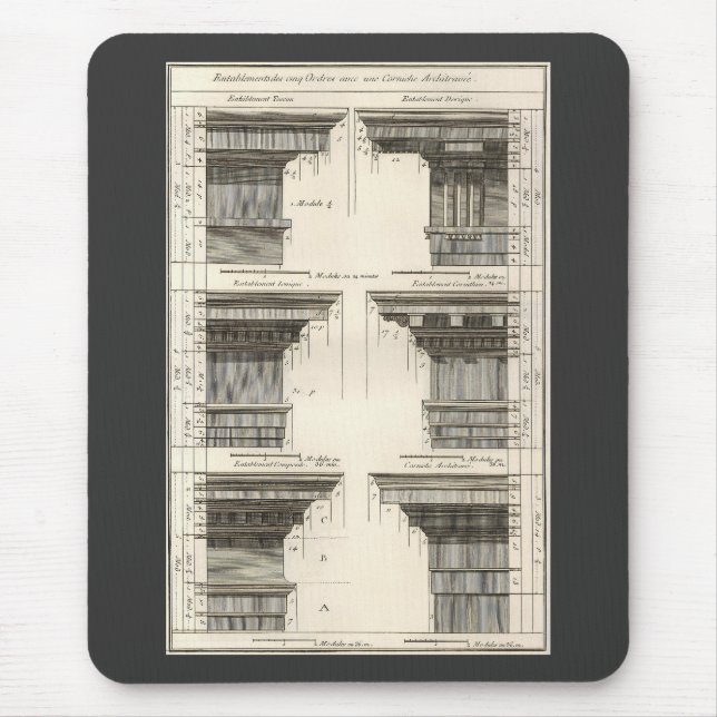 Tapis De Souris Ordres d'Architecture, Entablements Anciens (Devant)
