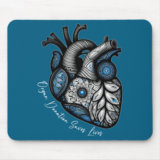 Tapis De Souris Organ Donation Saves Lives Heart Transplant Cardia (Devant)