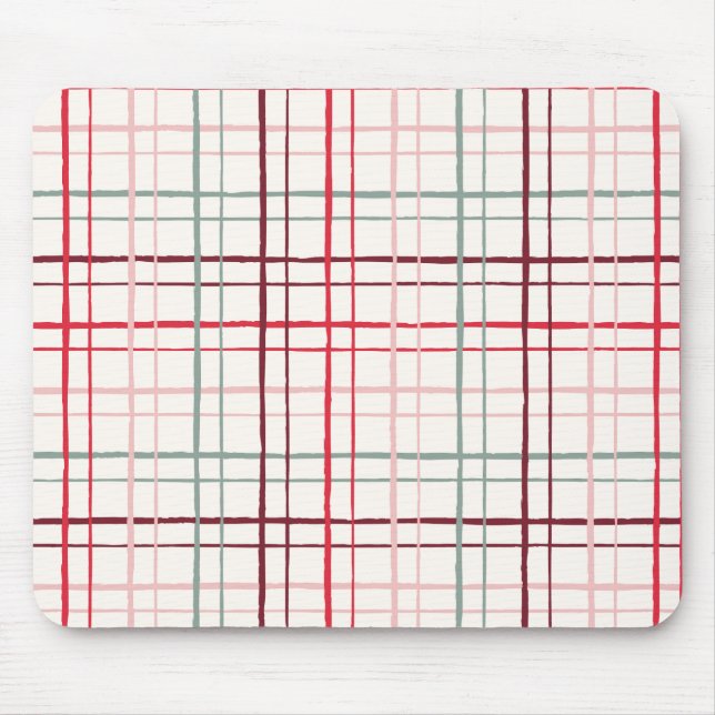 Tapis De Souris Organic Wobbly Check Grid Pattern Sweetheart Glaze (Devant)