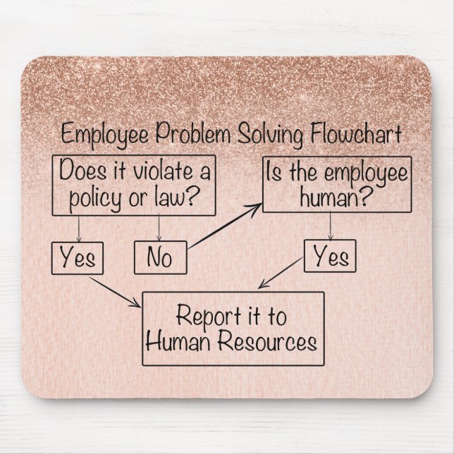 Tapis De Souris Organigramme de résolution de problèmes des employ (Devant)