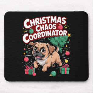Tapis De Souris Organisateur de chaos de Noël Chien de Noël Drôle