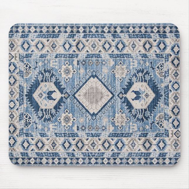 Tapis De Souris Oriental Antique Bleu Kilim Rug (Devant)