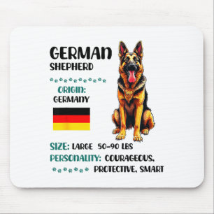 Tapis De Souris Origine Berger Allemand Amoureux de Berger Alleman