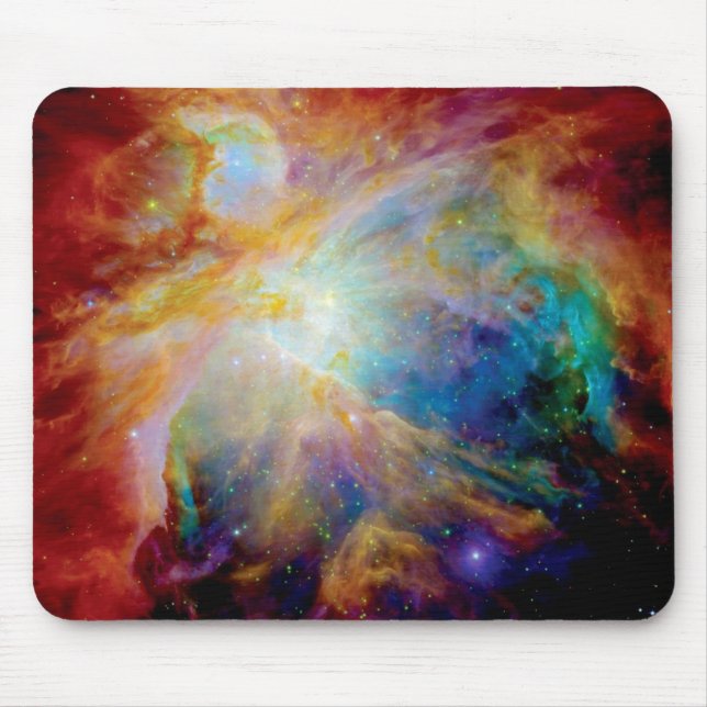 Tapis De Souris Orion Nebula Hubble Spitzer Télescope Photo spatia (Devant)