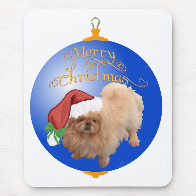 Tapis De Souris Ornement de Noël Pékinois (Devant)