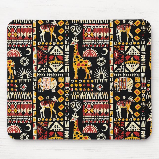 Tapis De Souris Ornement traditionnel ethnique africain, patte tri (Devant)