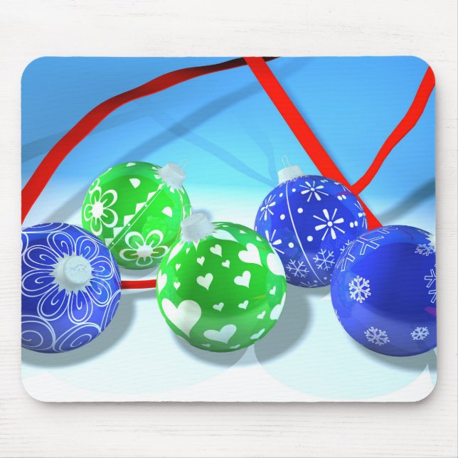 Tapis De Souris Ornements de Noël (Devant)