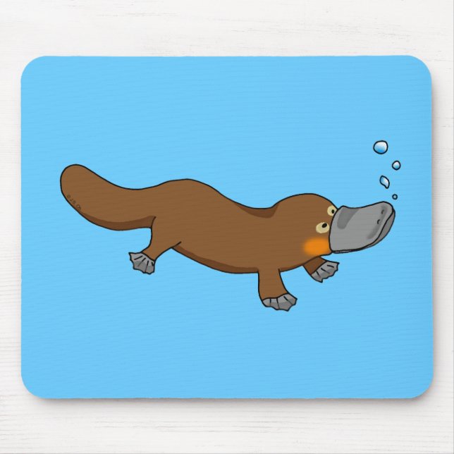 Tapis De Souris Ornithorynque canard-affiché par natation mignonne (Devant)