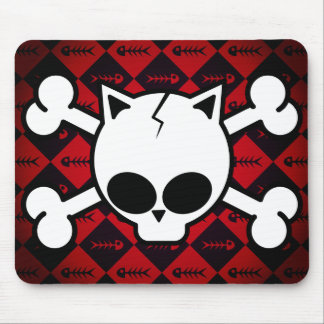 Tapis De Souris Os de crâne et de chat