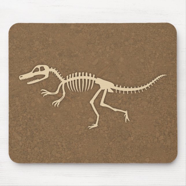 Tapis De Souris Os de dinosaure vélociraptor cool et squelette (Devant)