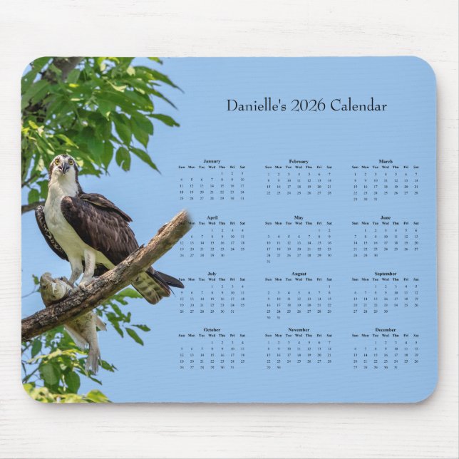 Tapis De Souris Osprey: Customize full year 2026 calendar (Devant)