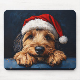 Tapis De Souris Otterhound Dans Un Chapeau De Père Noël