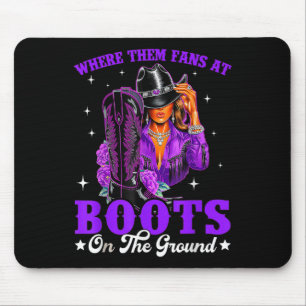 Tapis De Souris Où sont ces fans avec des bottes sur le sol en lig